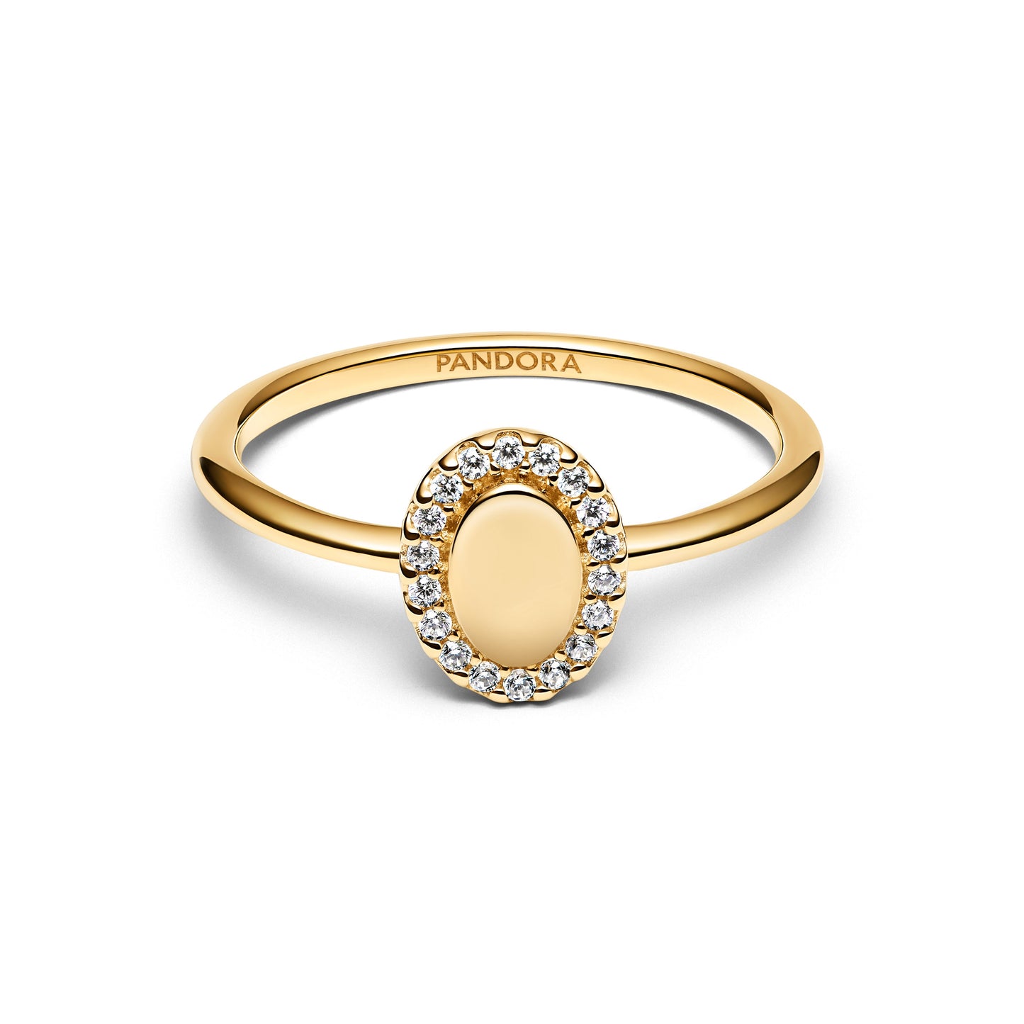Pandora Engravable Oval Halo Ring