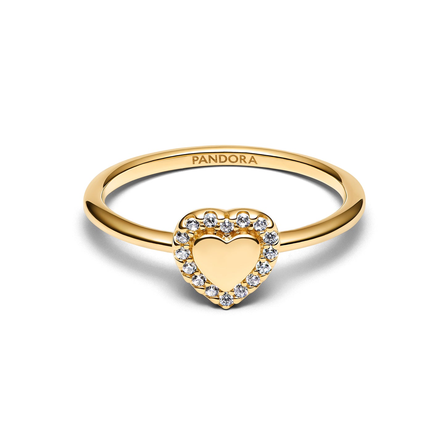 Pandora Engravable Heart Halo Ring
