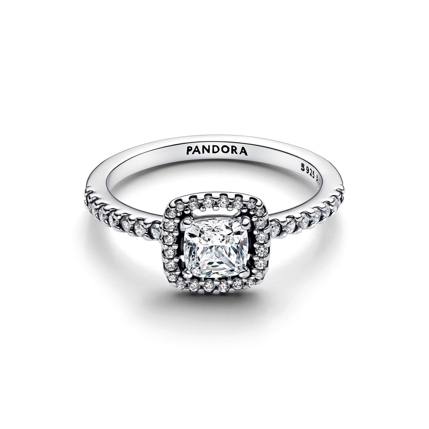 Pandora Sparkling Square Halo Ring