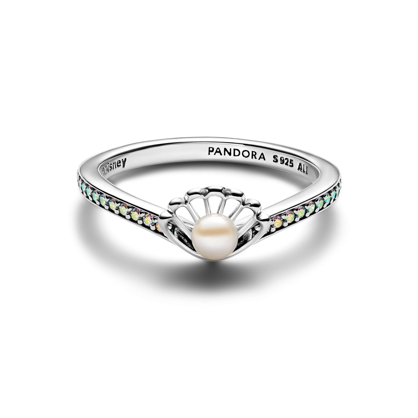 Pandora Disney Princess Ariel Shell Treated Freshwater Pearl Ring