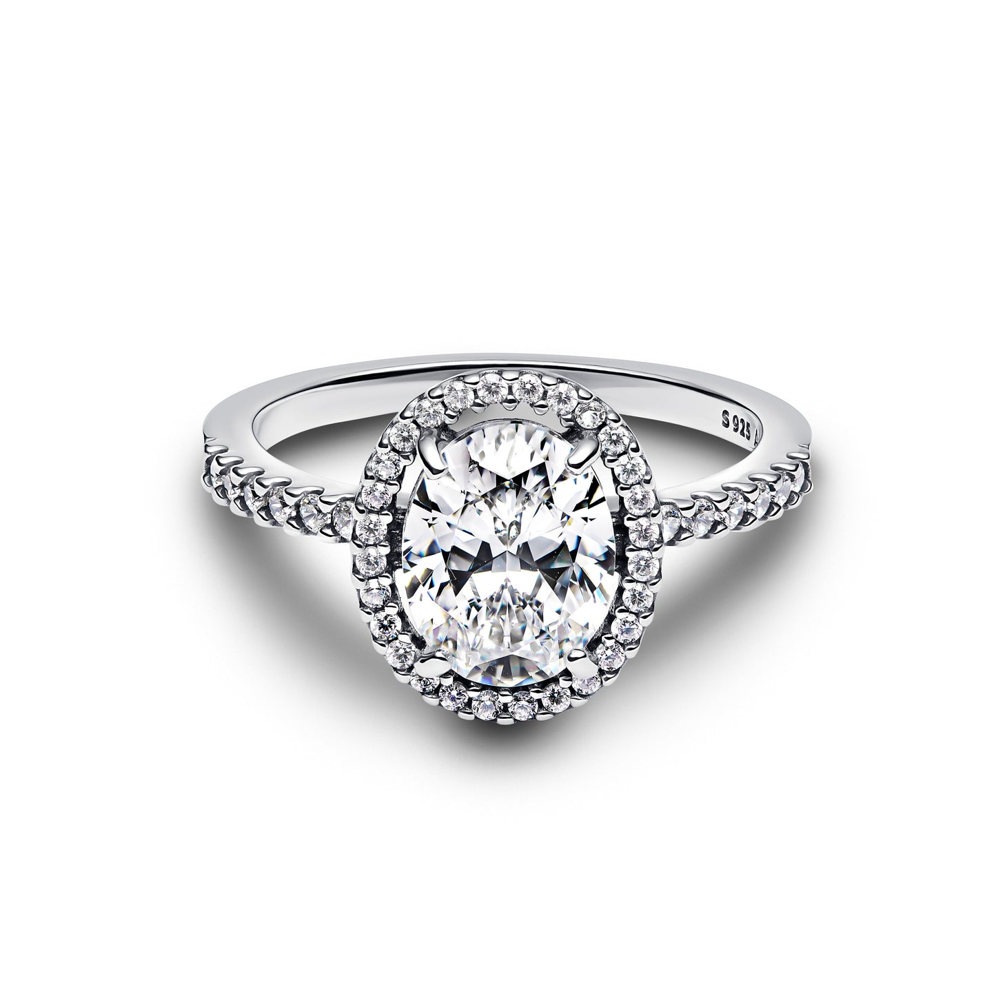 Pandora Oval Sparkling Halo Statement Ring