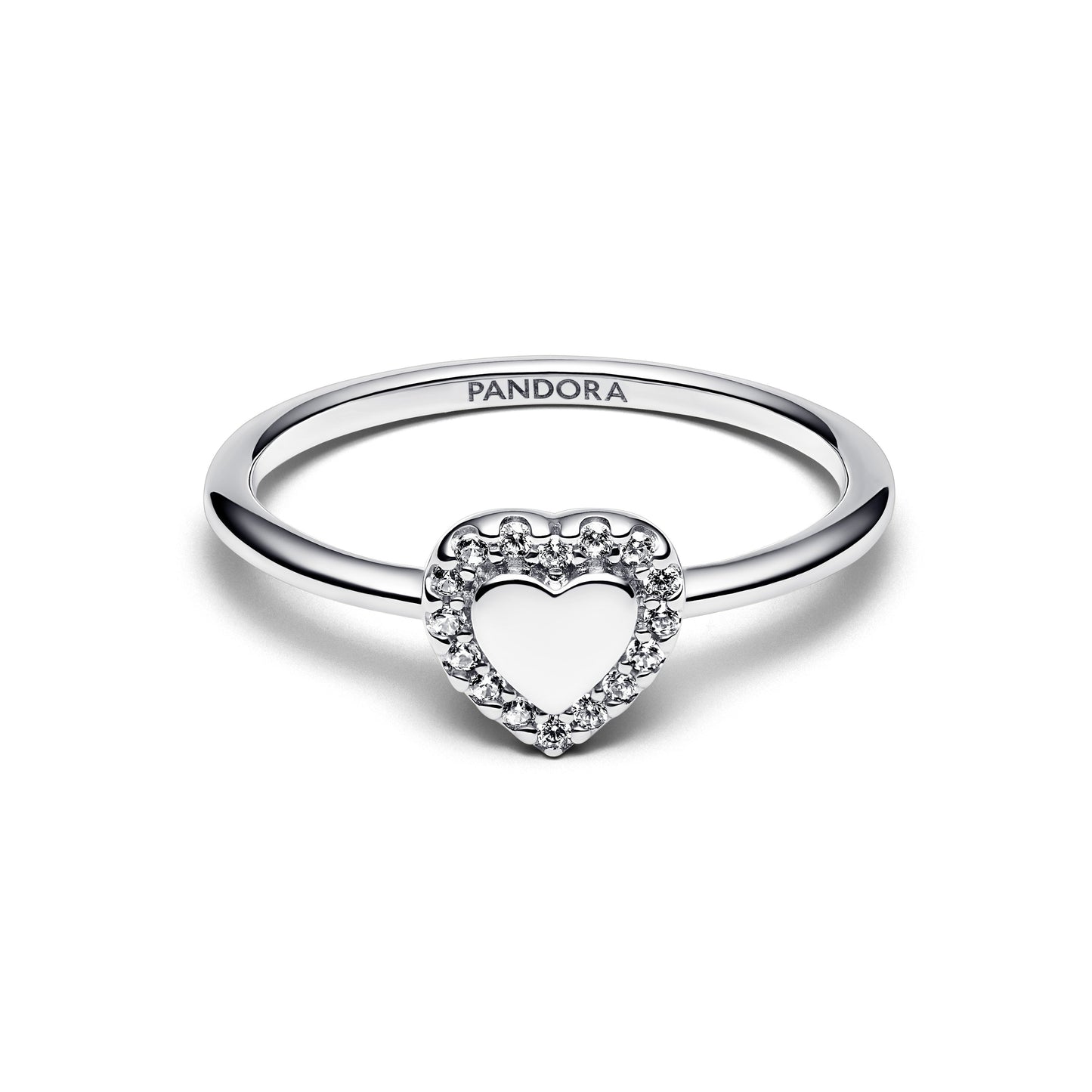 Pandora Engravable Heart Halo Ring