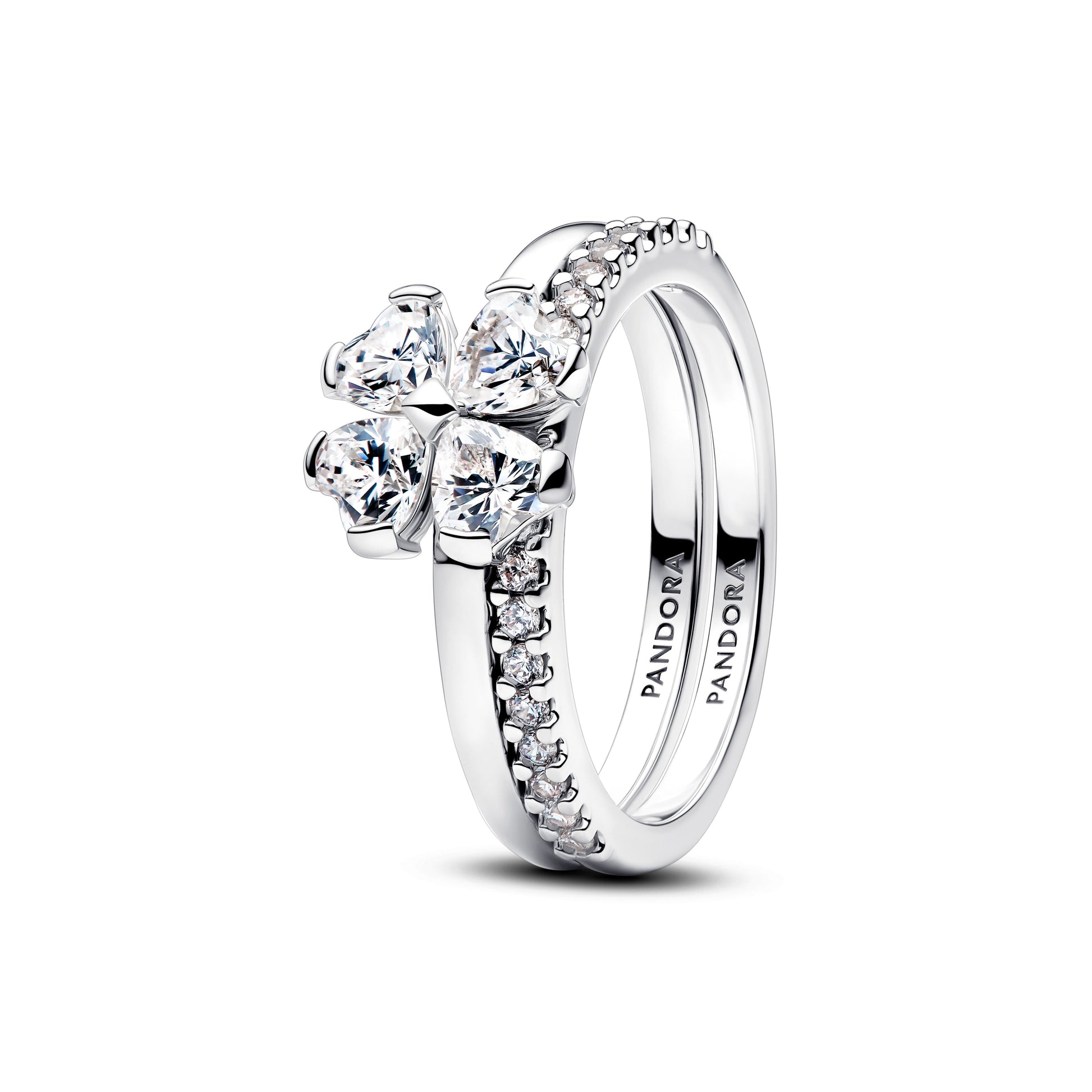 Pandora Sparkling Lucky Clover Splittable Ring