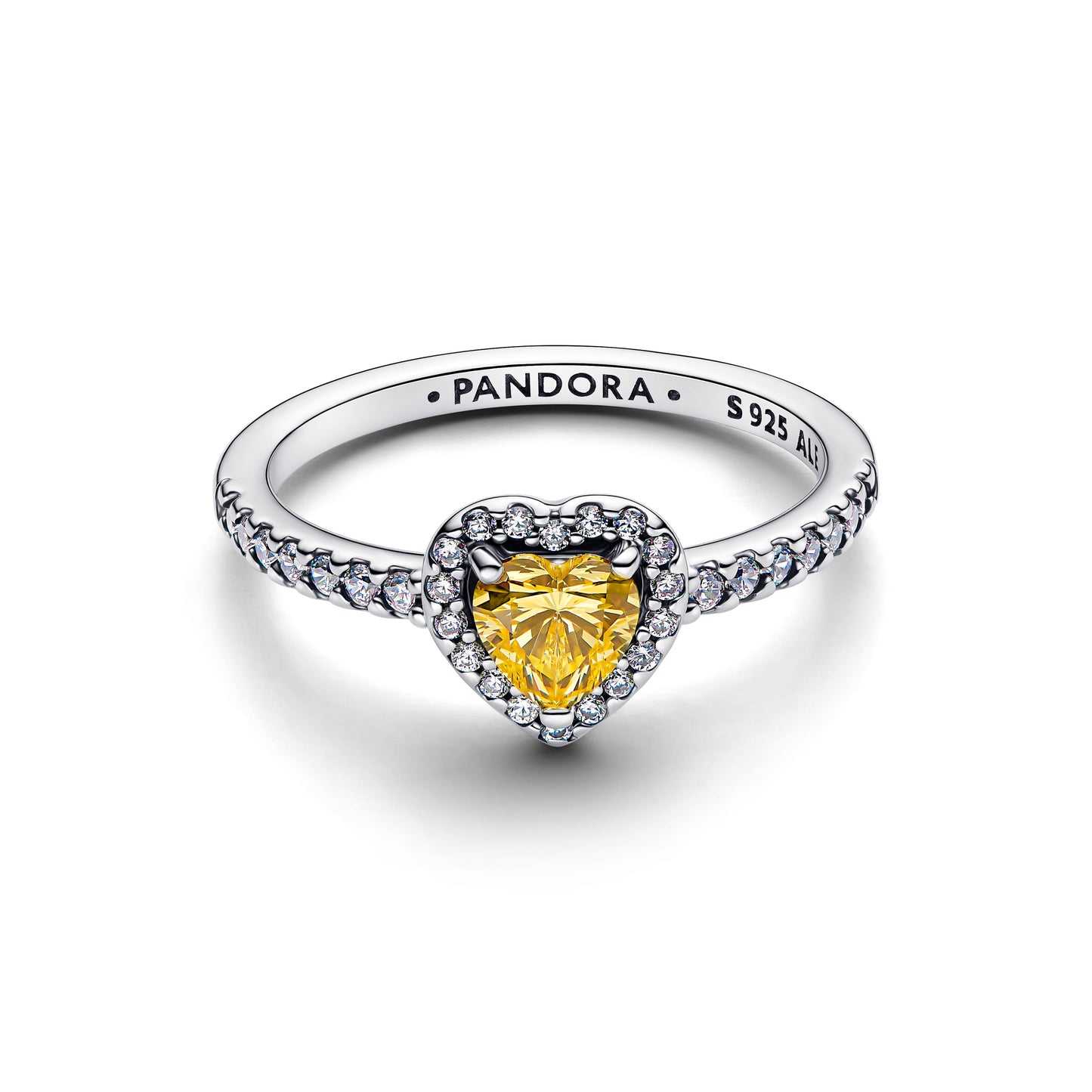 Pandora Sparkling Elevated Heart Ring
