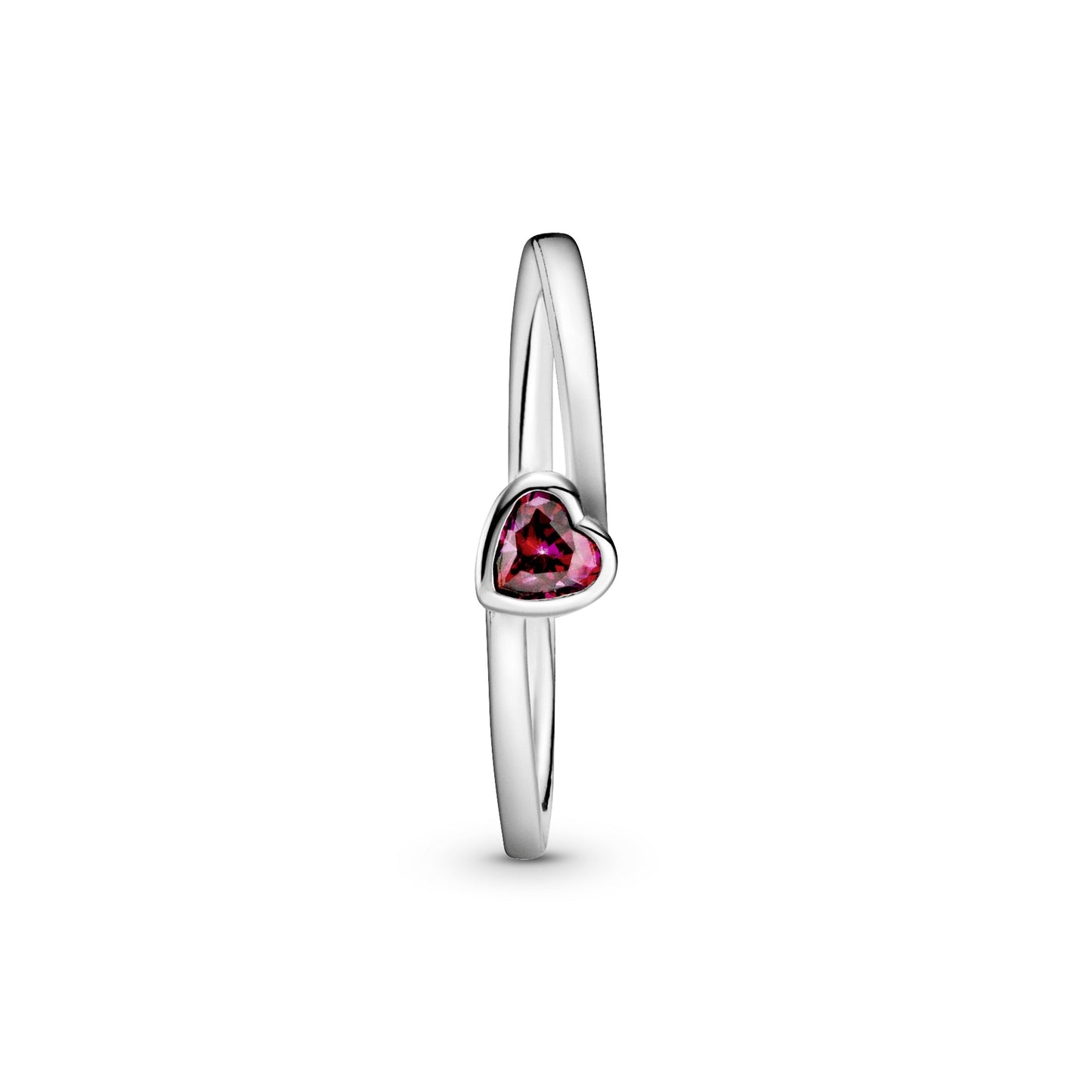 Pandora Red Tilted Heart Solitaire Ring