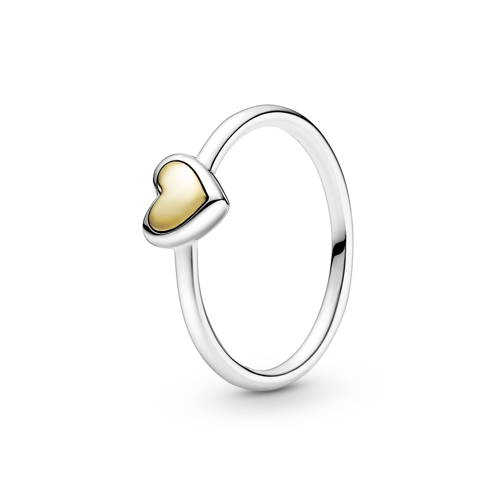 Pandora Domed Golden Heart Ring
