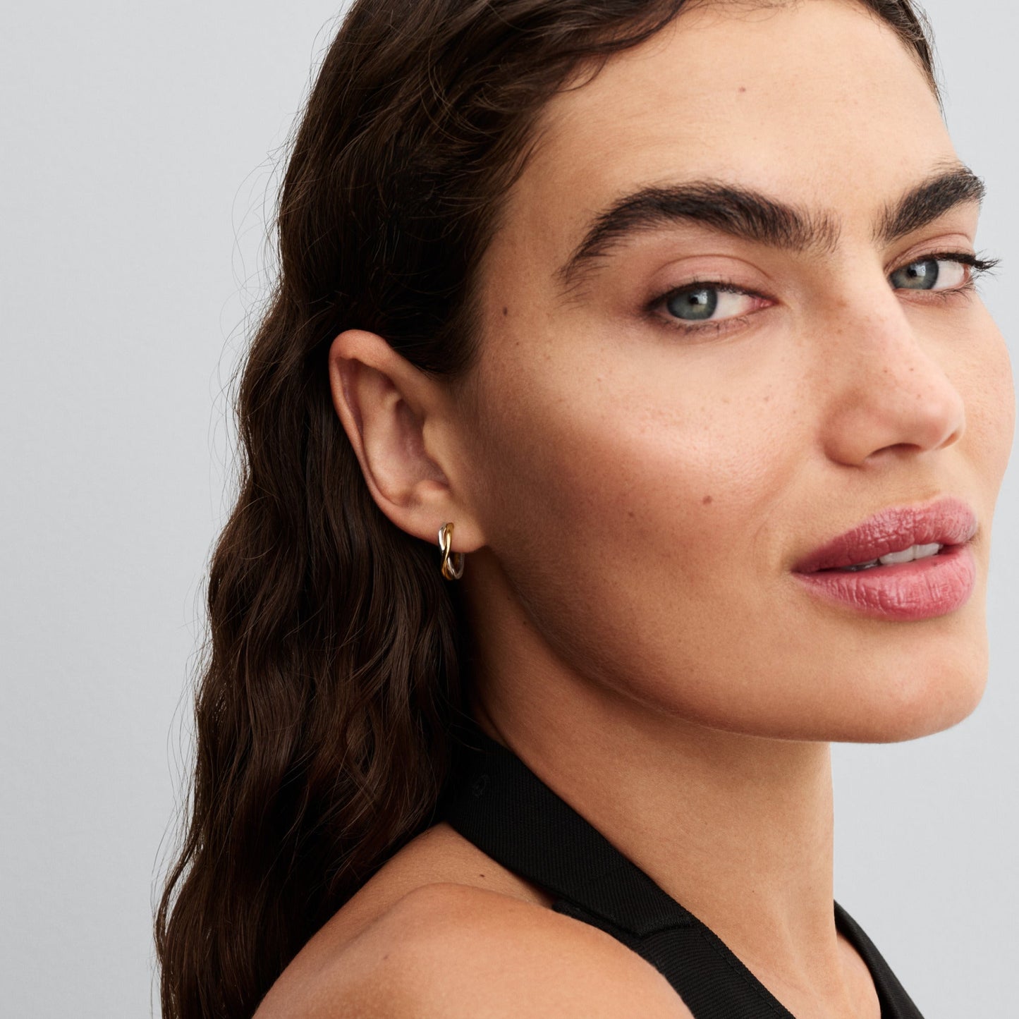 Pandora Organically Shaped Two-Tone Open Hoop Earrings