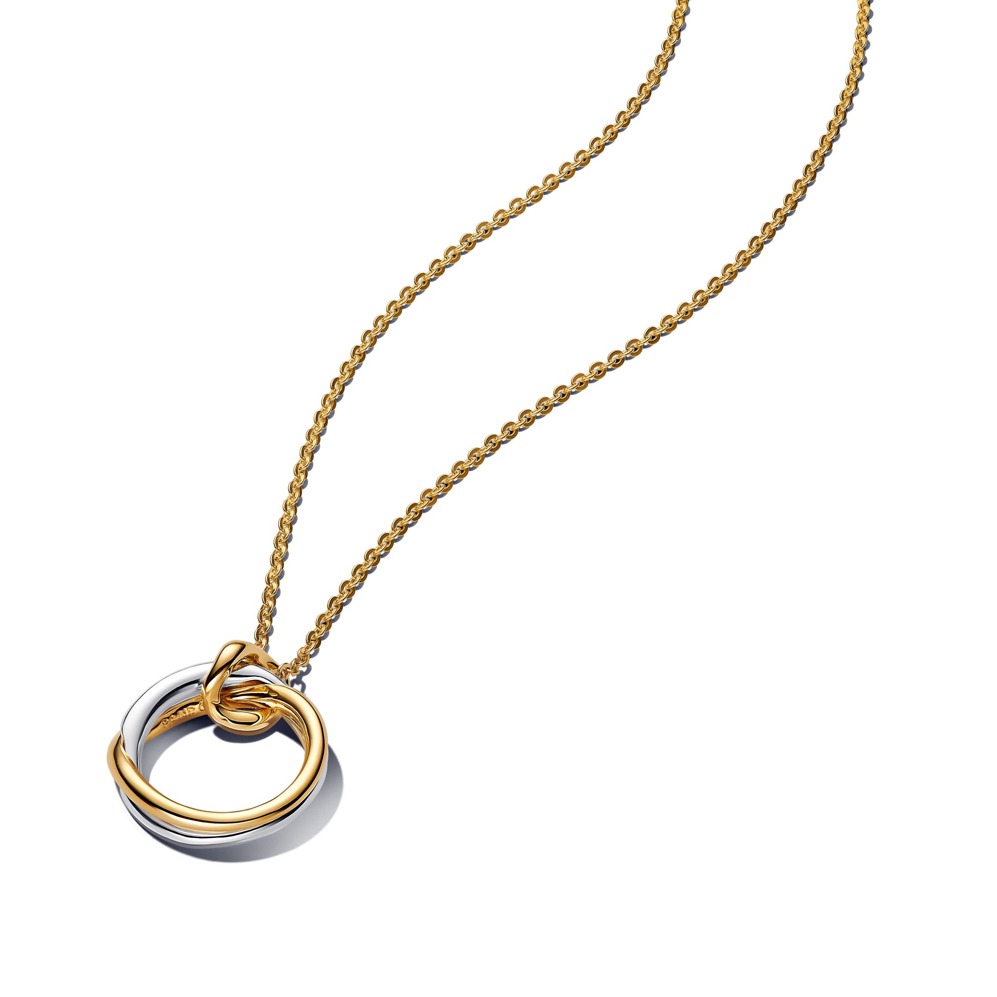 Pandora Organically Shaped Two-Tone Pendant Necklace
