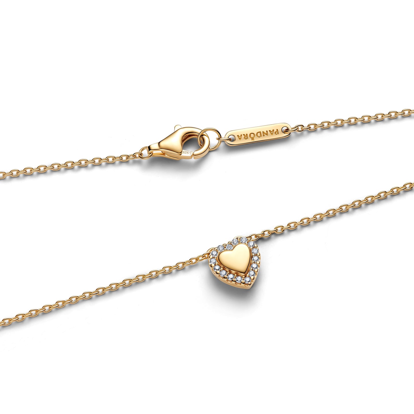 Pandora Engravable Heart Halo Collier Necklace