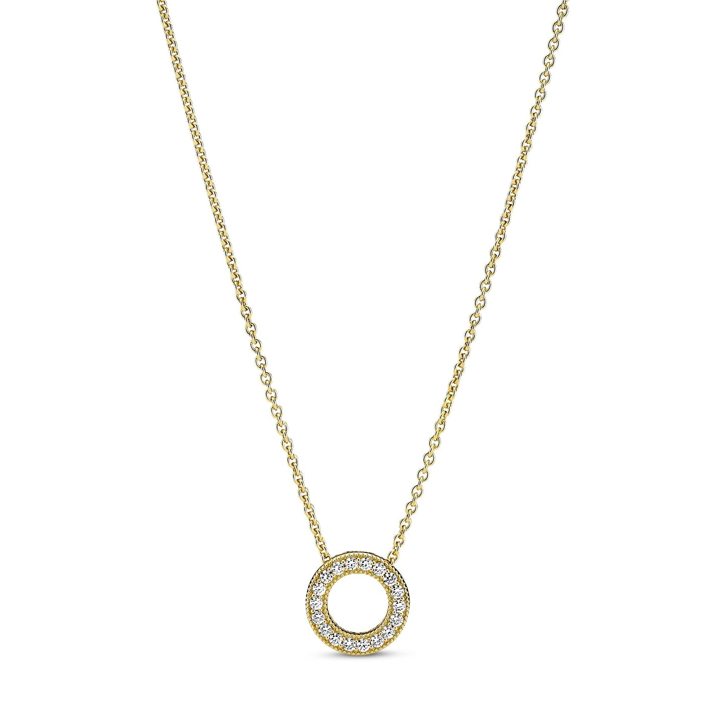 Pandora Logo Pave Circle Collier Necklace