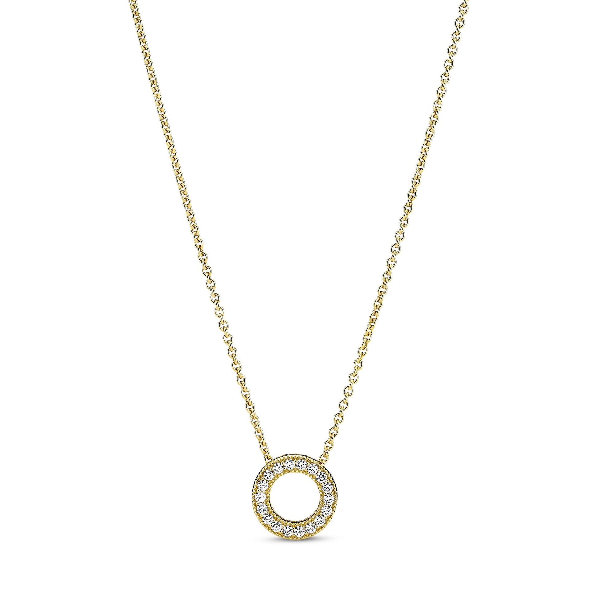 Pandora Logo Pave Circle Collier Necklace