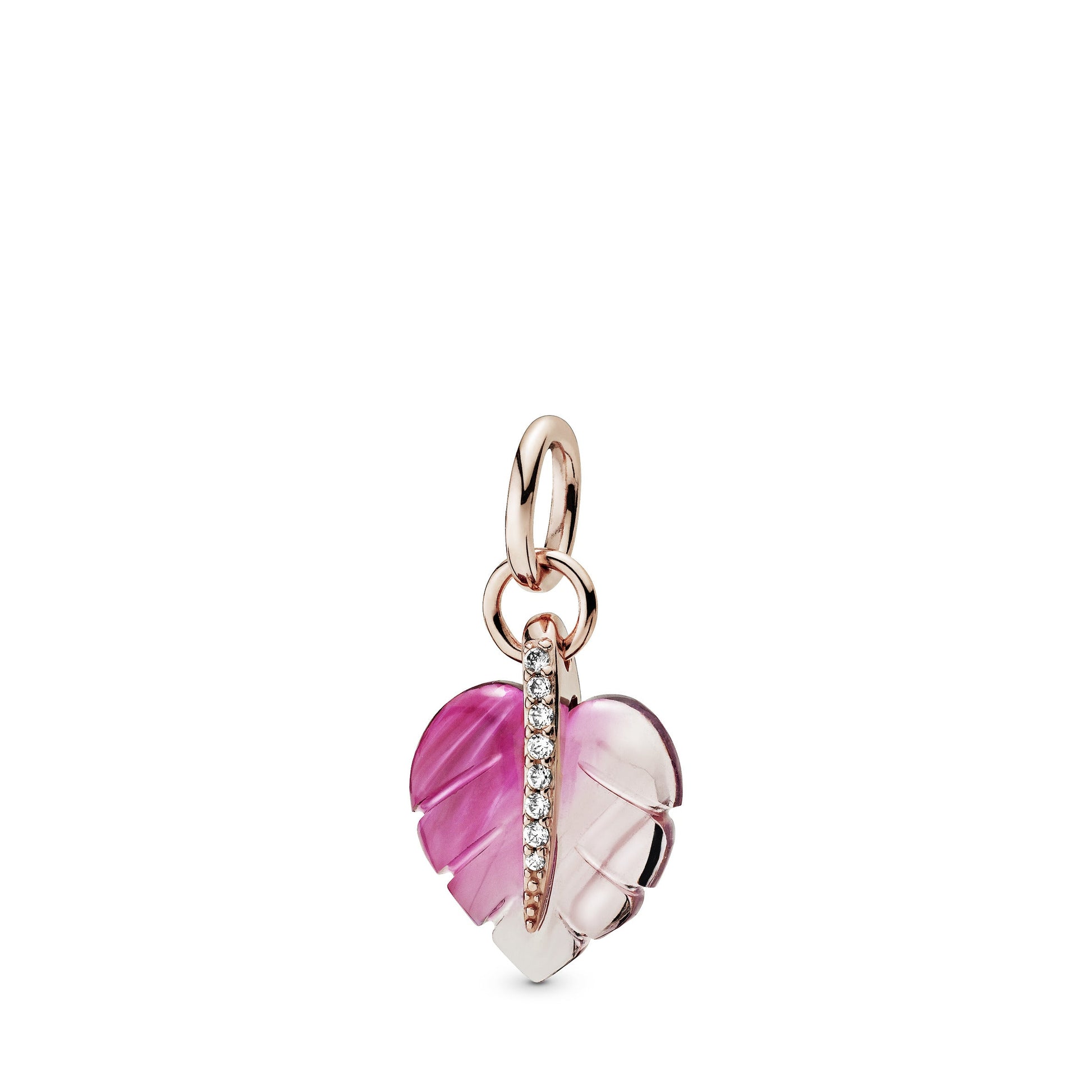 Pandora Pink Murano Glass Leaf Pendant