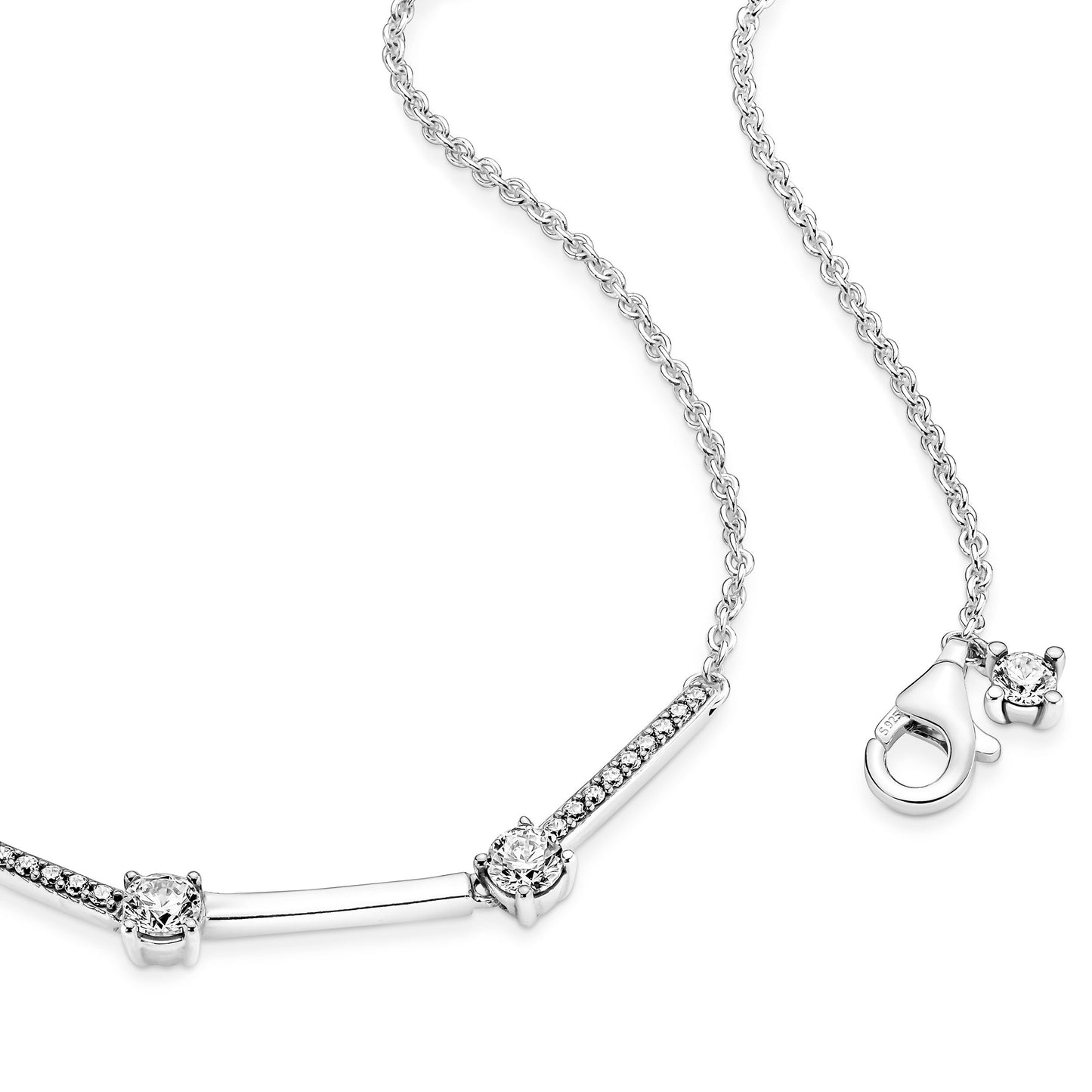 Pandora Sparkling Pave Collier Bars Necklace