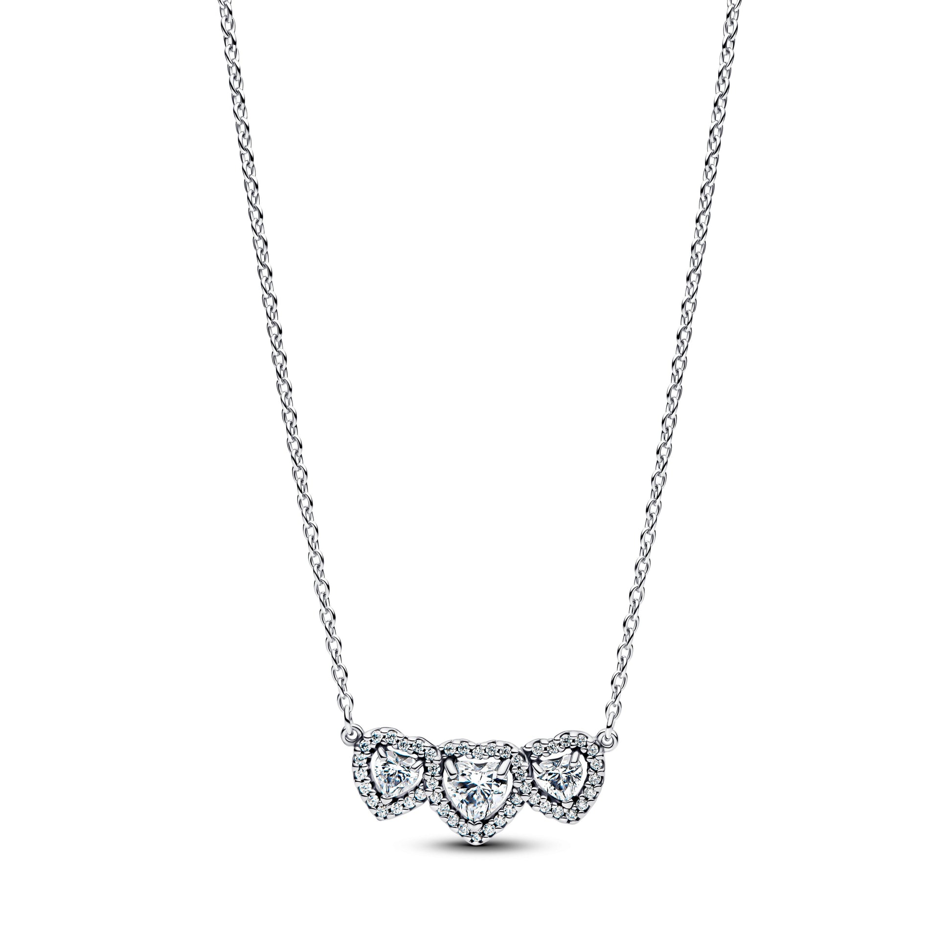 Pandora Halo Heart Trilogy Collier Necklace