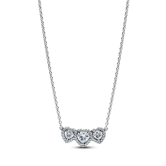 Pandora Halo Heart Trilogy Collier Necklace