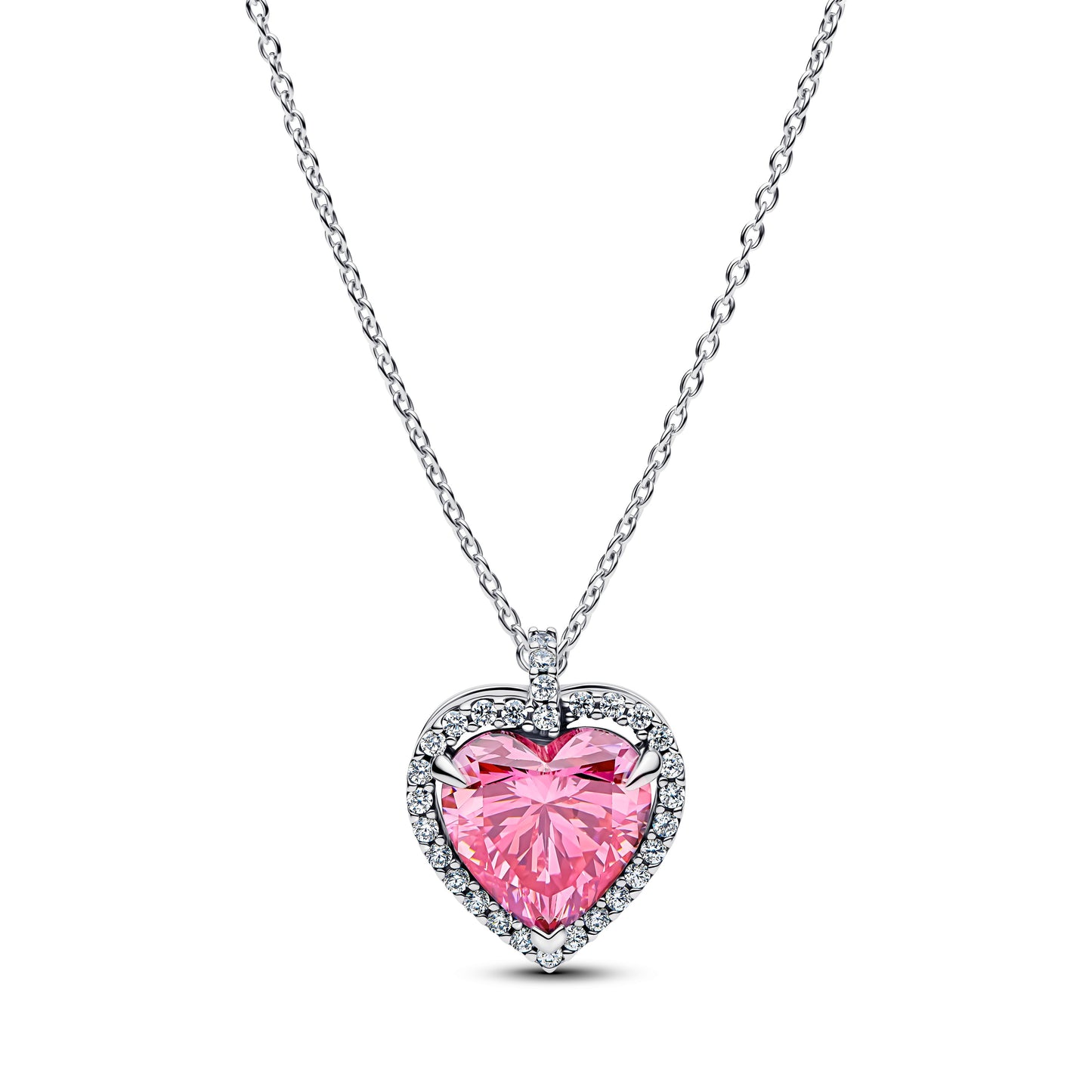 Pandora Pink Halo Heart Collier Necklace