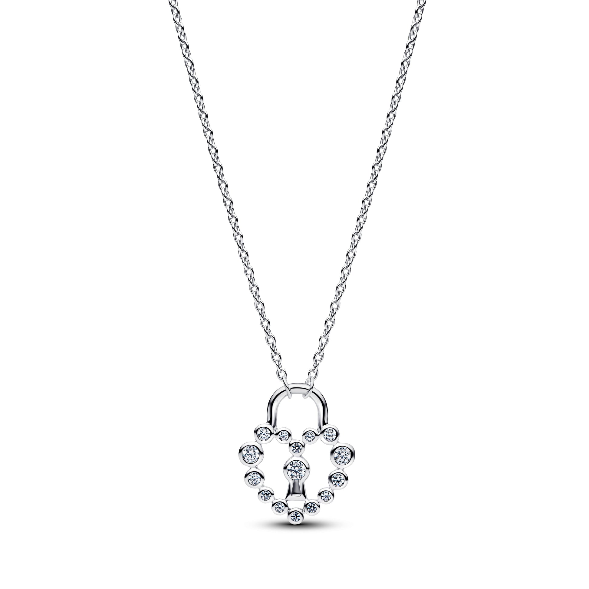 Pandora Sparkling Heart Padlock Pendant Necklace