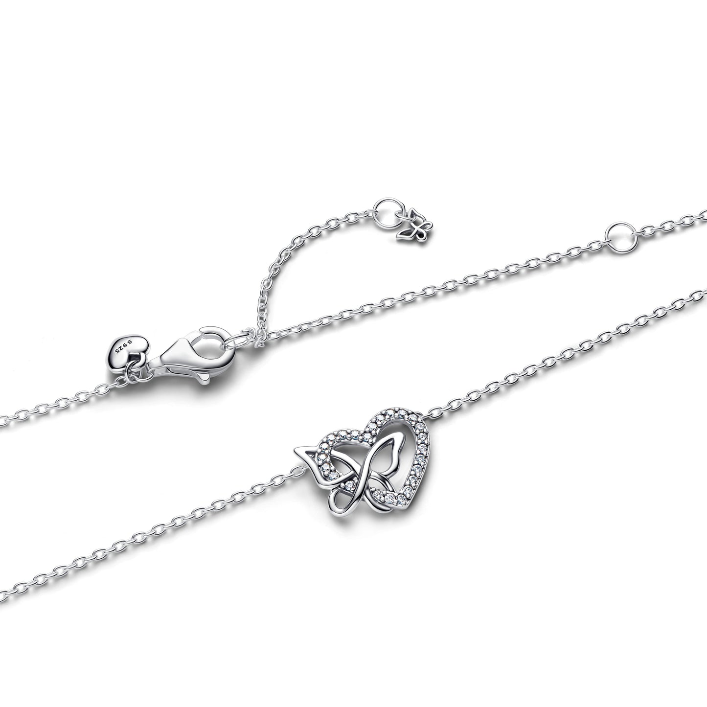 Pandora Entwined Heart & Butterfly Pendant Necklace
