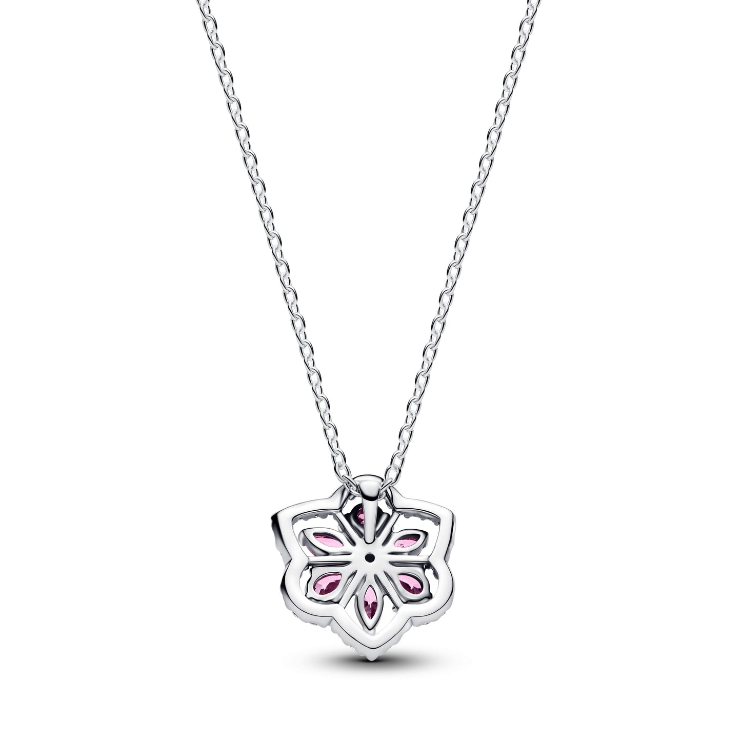 Pandora Herbarium Sparkling Pink Flower Pendant Necklace
