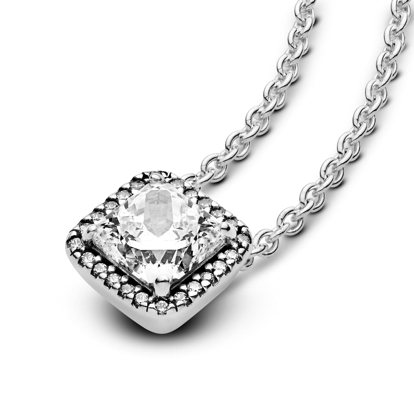 Pandora Square Sparkle Halo Necklace