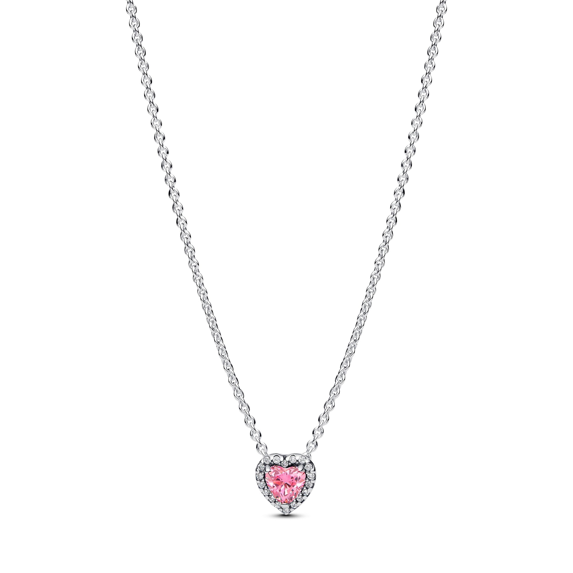 Pandora Pink Elevated Heart Necklace