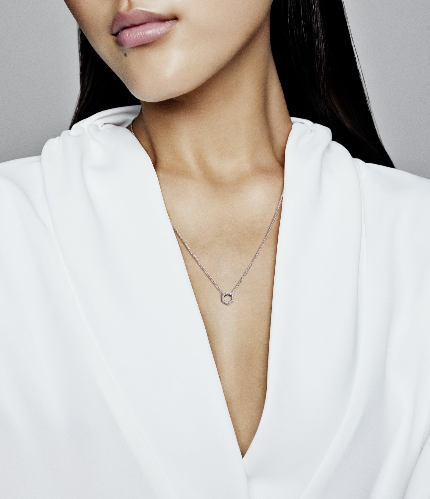 Pandora Sparkling Honeycomb Hexagon Collier Necklace