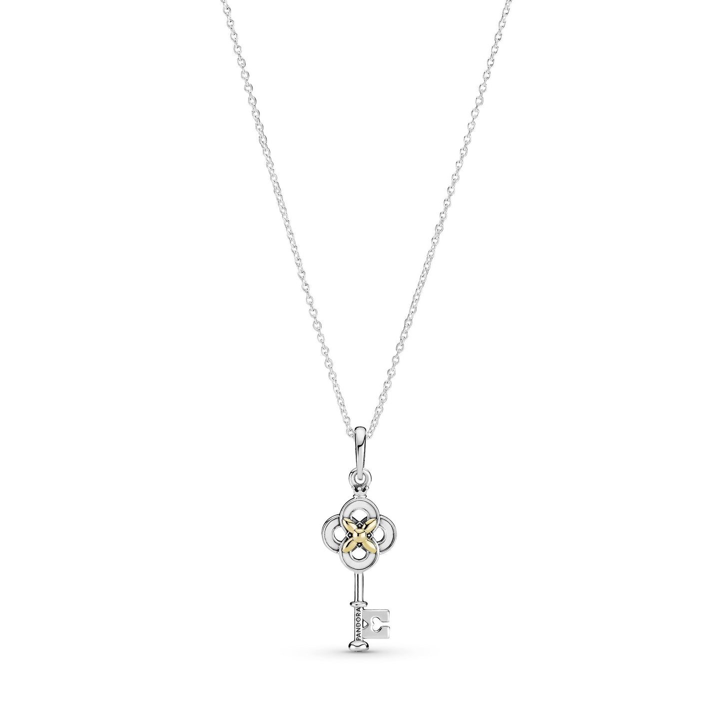 Pandora Two-Tone Key & Flower Necklace