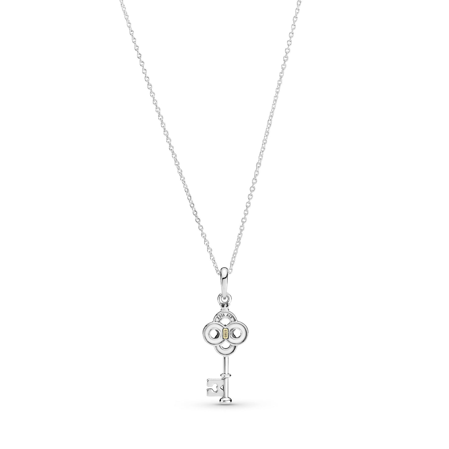 Pandora Two-Tone Key & Flower Necklace