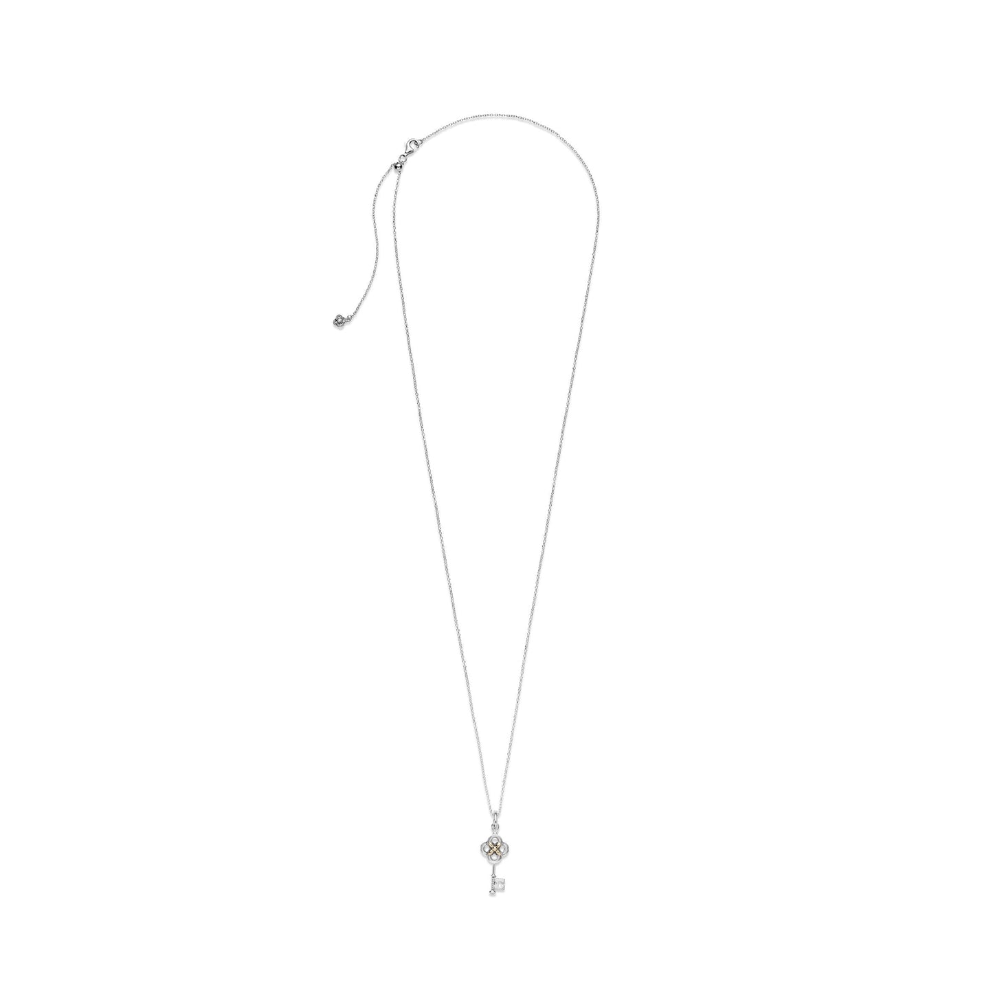 Pandora Two-Tone Key & Flower Necklace