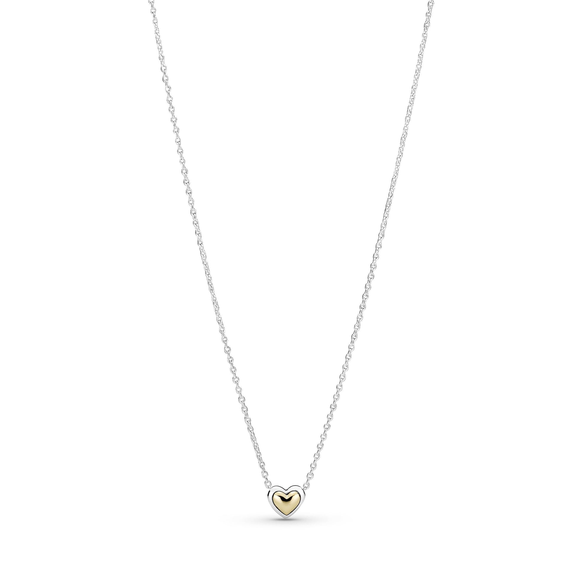 Pandora Domed Golden Heart Collier Necklace