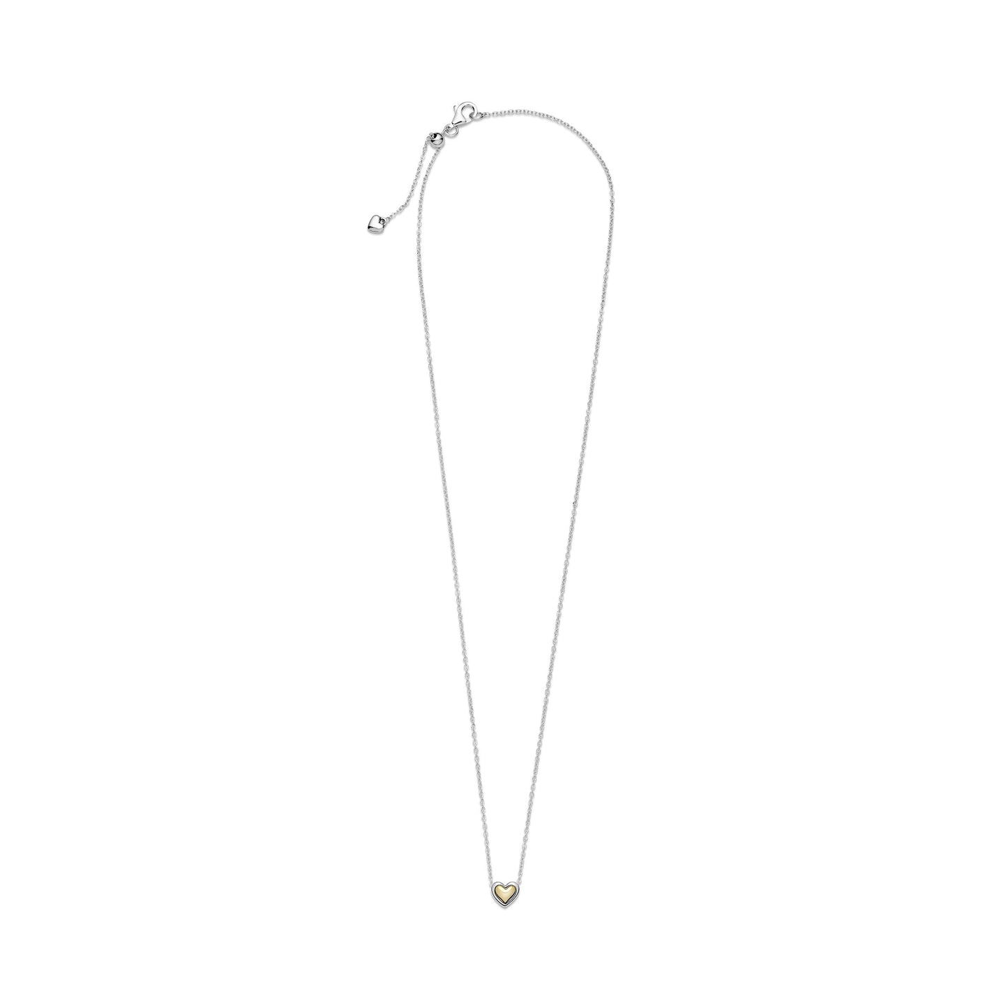 Pandora Domed Golden Heart Collier Necklace