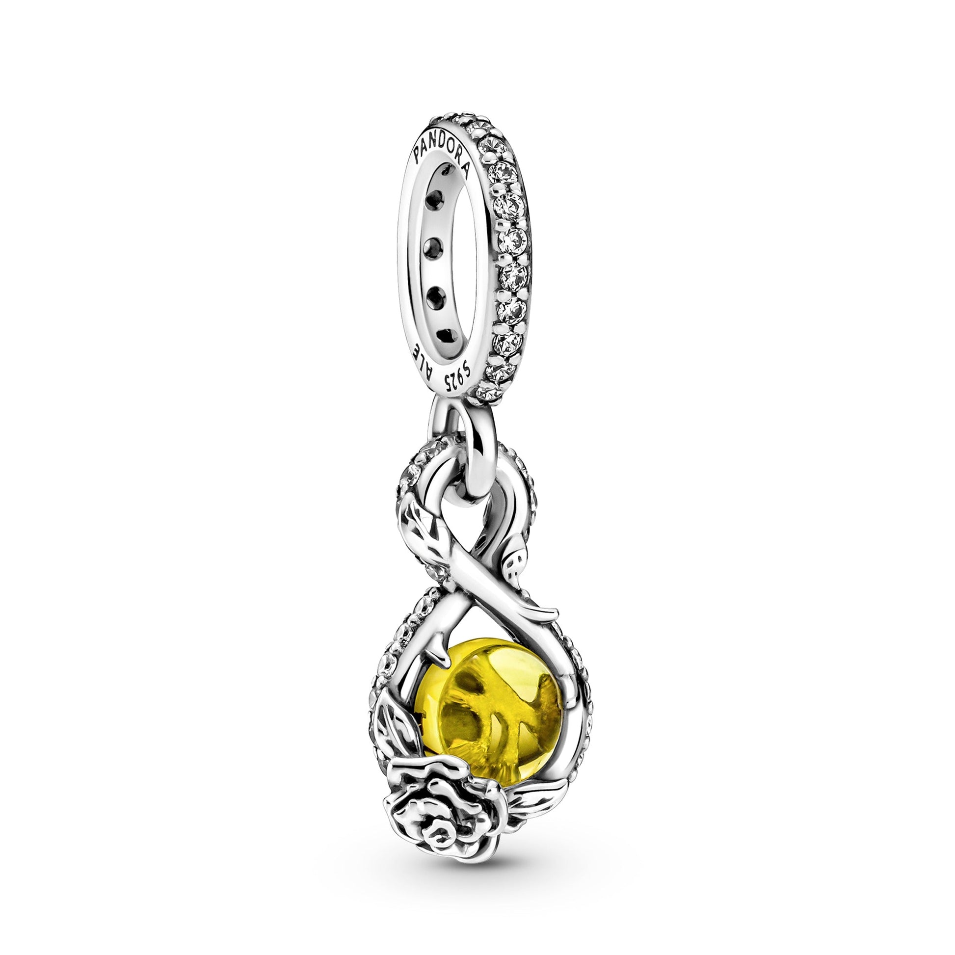 Pandora Disney Belle Infinity & Rose Flower Pendant