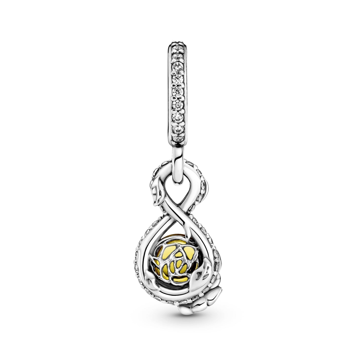 Pandora Disney Belle Infinity & Rose Flower Pendant