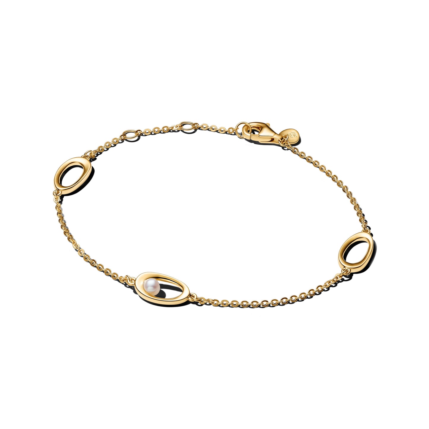 Pandora Organically Shaped Oval & Treated Freshwater Pearl Bracelet