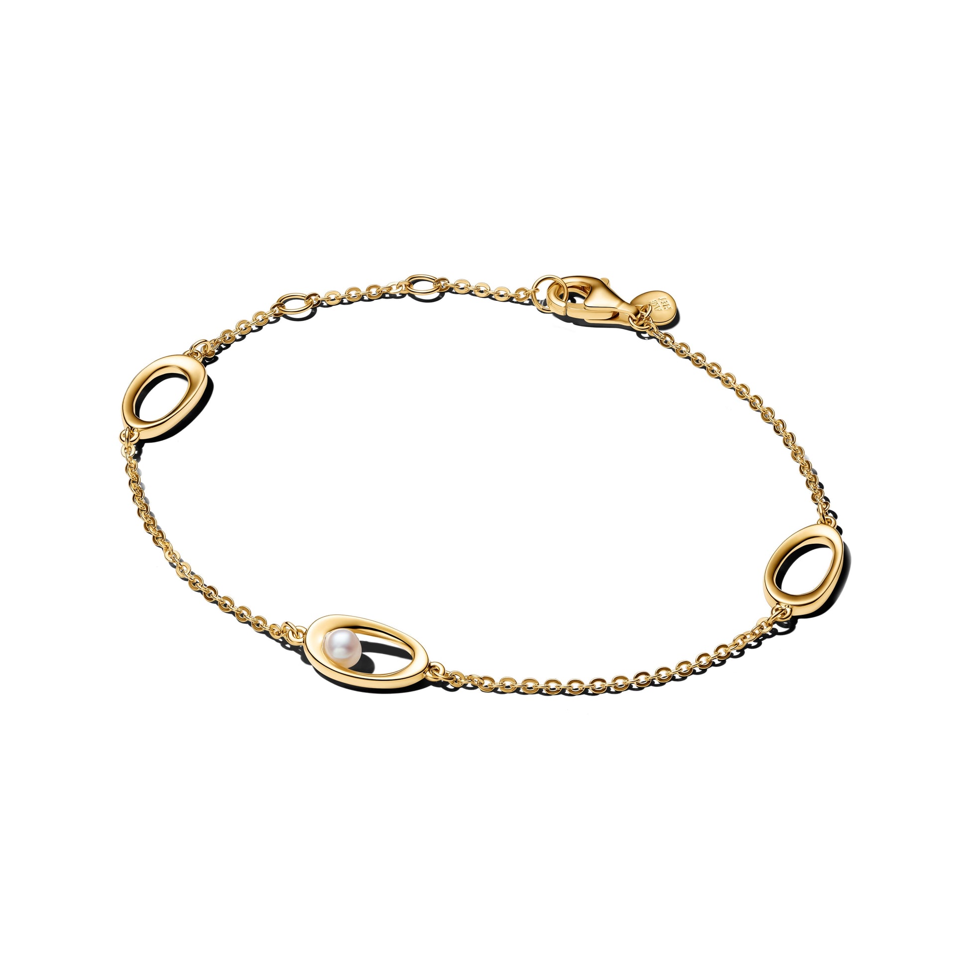 Pandora Organically Shaped Oval & Treated Freshwater Pearl Bracelet