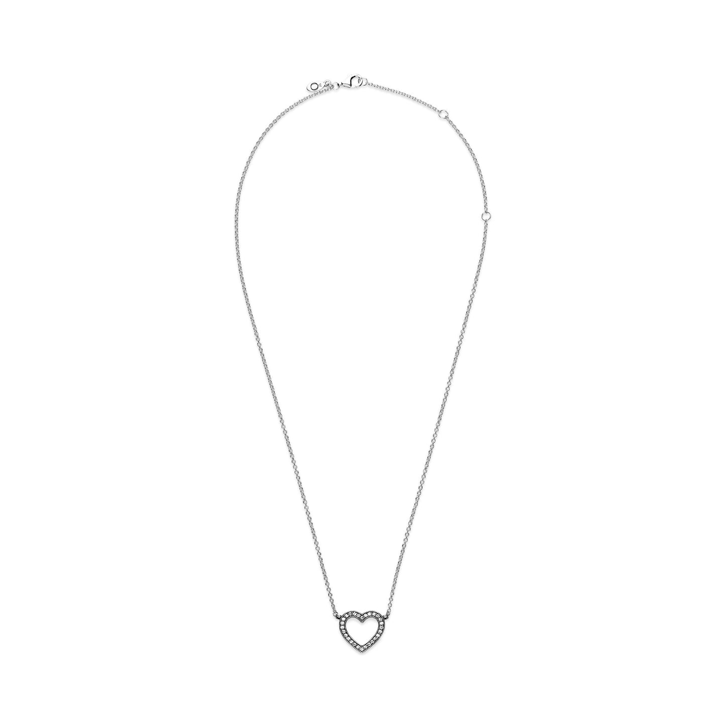 Pandora Sparkling Open Heart Necklace
