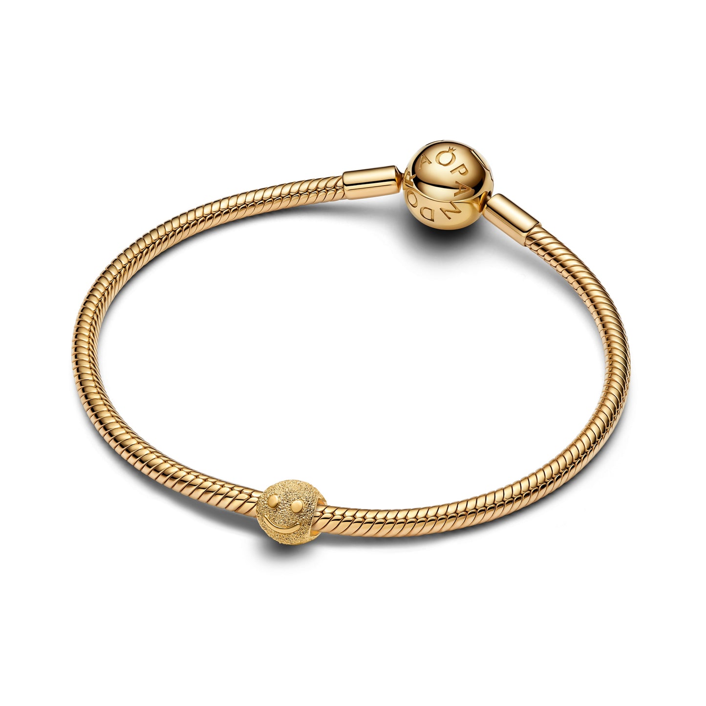 Pandora Textured Happy Face Mini Charm