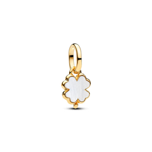 Pandora White Lucky Clover Dangle Charm