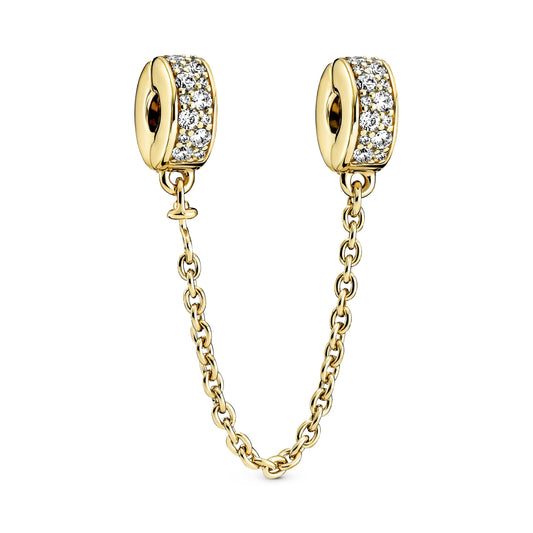 Pandora Clear Pave Safety Chain Clip Charm