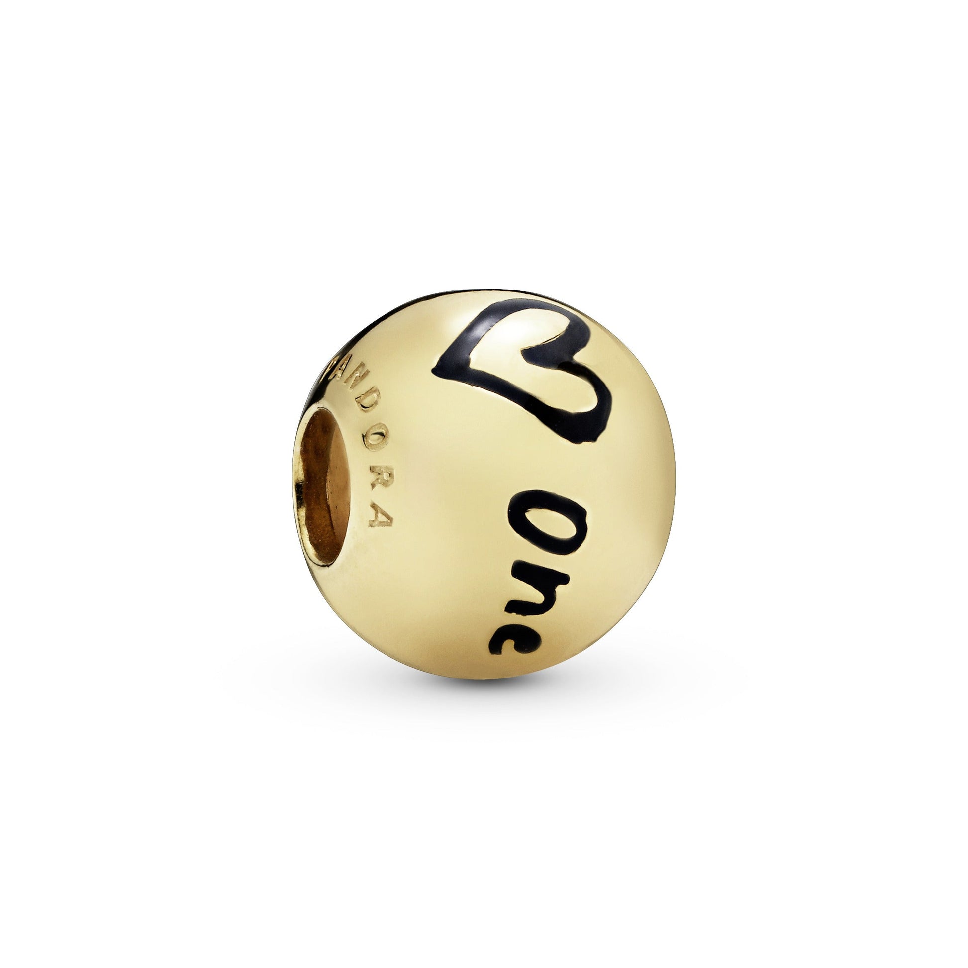 Pandora Polished Script & Heart Charm