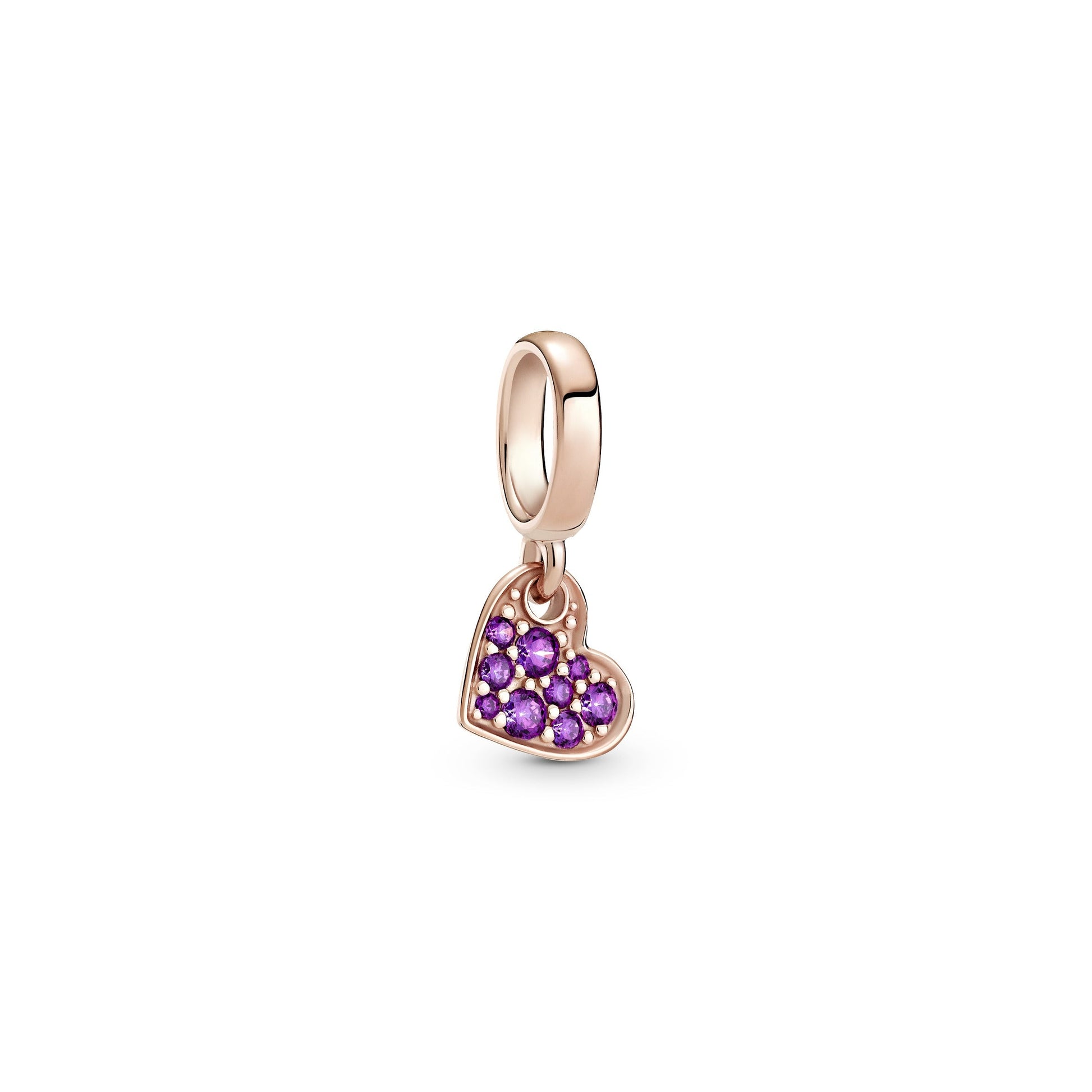 Pandora Royal Purple Pave Tilted Heart Dangle Charm