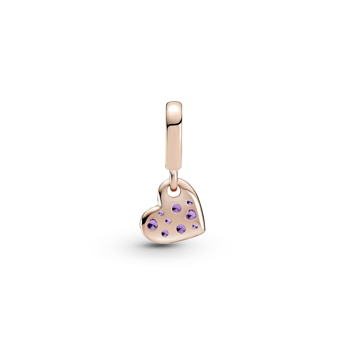 Pandora Royal Purple Pave Tilted Heart Dangle Charm