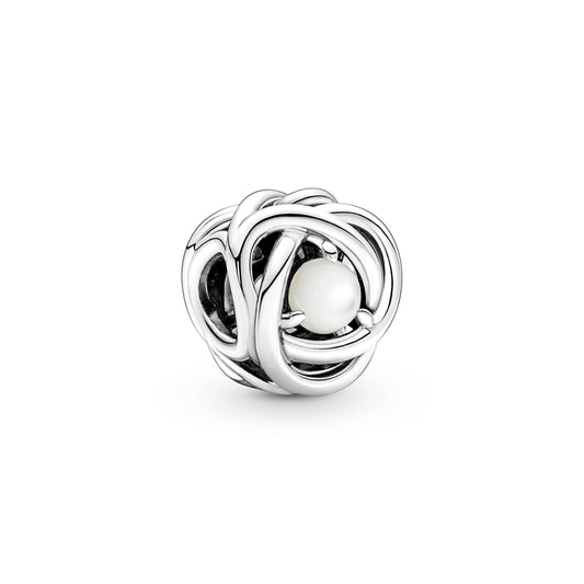 Pandora White Mother of Pearl Eternity Circle Charm