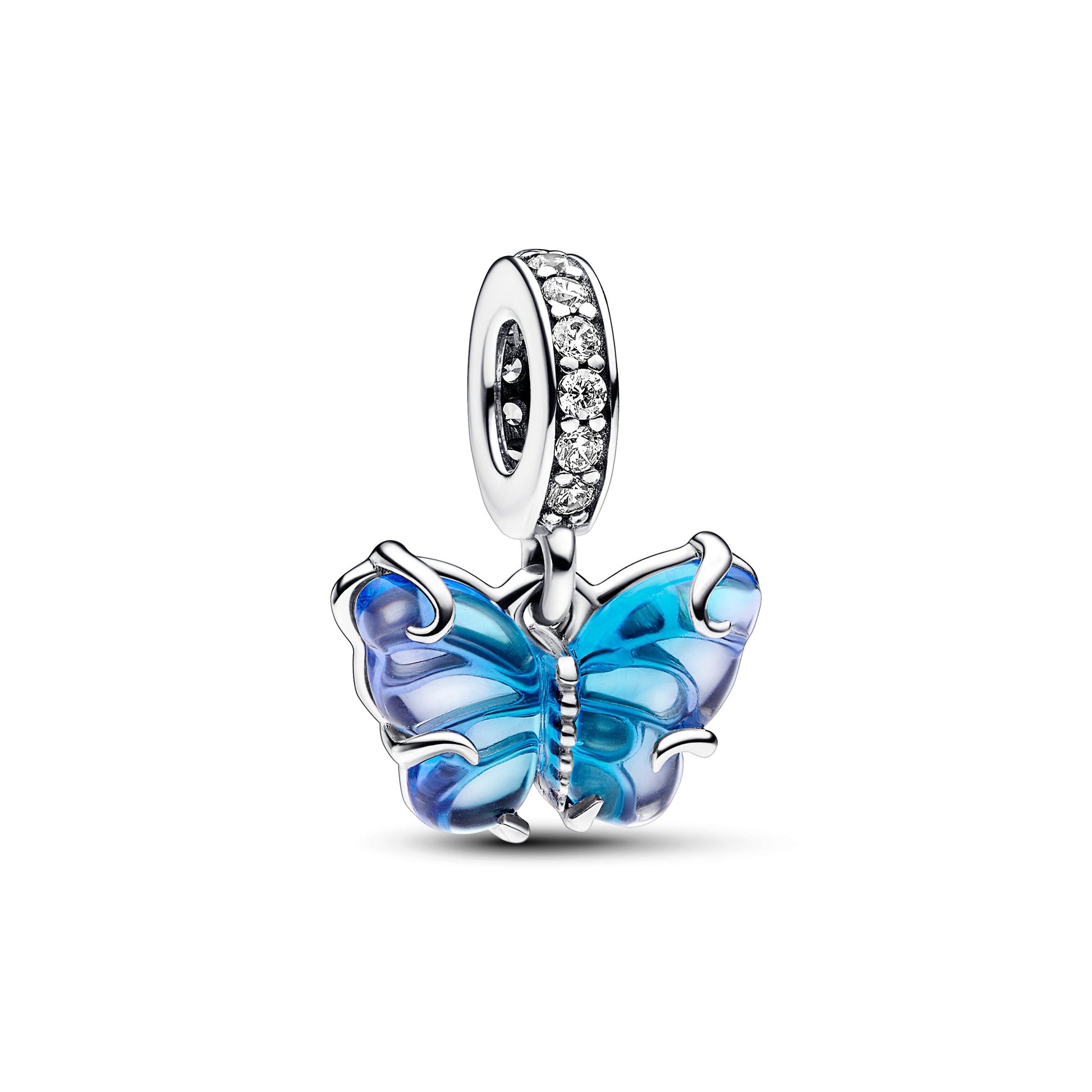 Pandora Blue Murano Glass Butterfly Dangle Charm