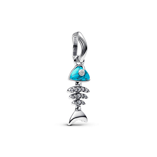 Pandora Turquoise-colored Fishbone Dangle Charm