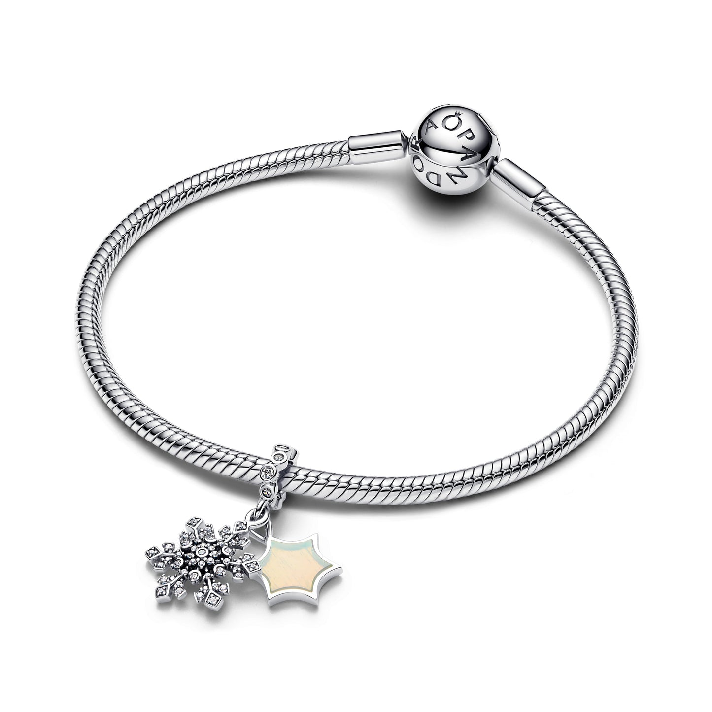 Pandora Opalescent Snowflake Double Dangle Charm