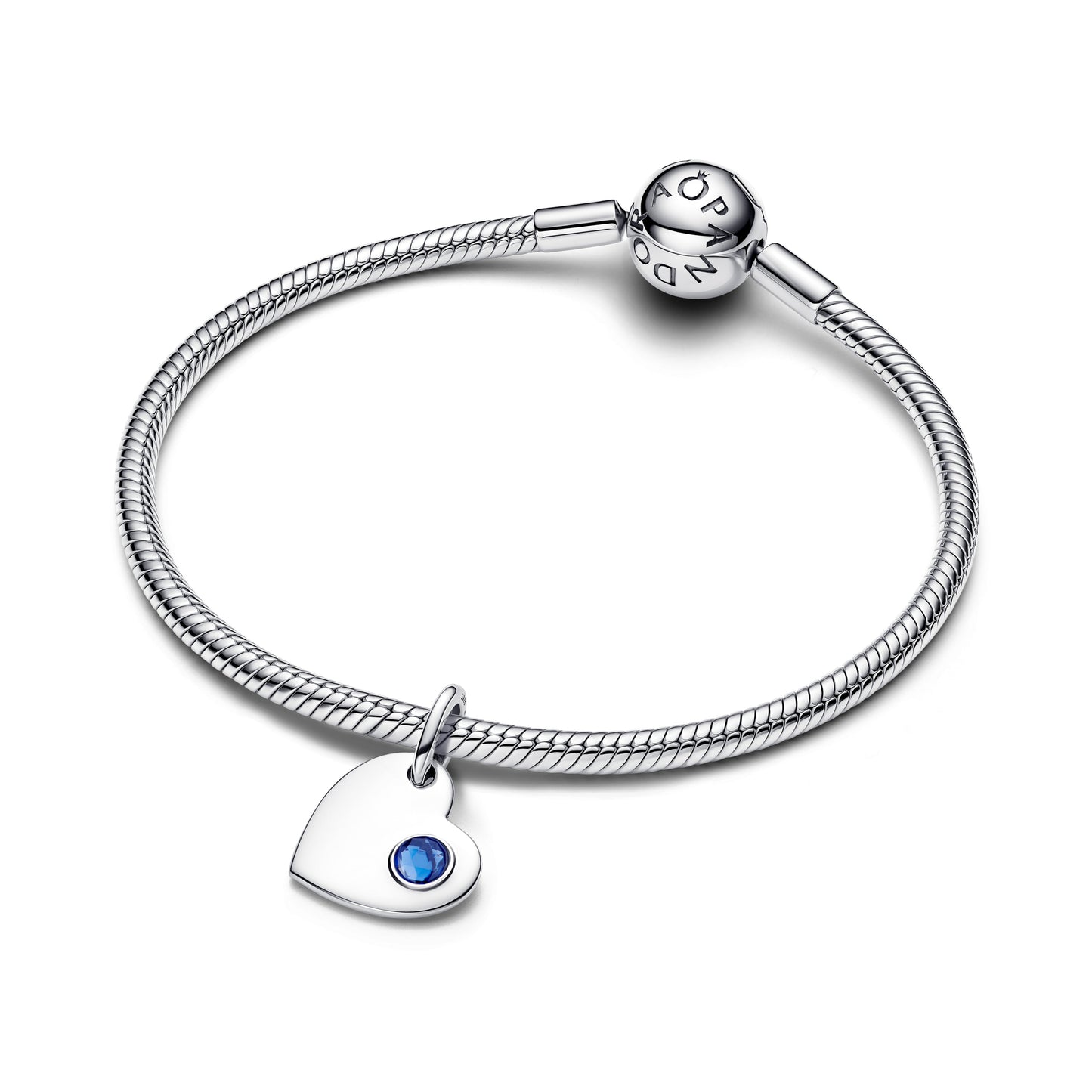 Pandora September Engravable Heart Blue Stone Dangle Charm