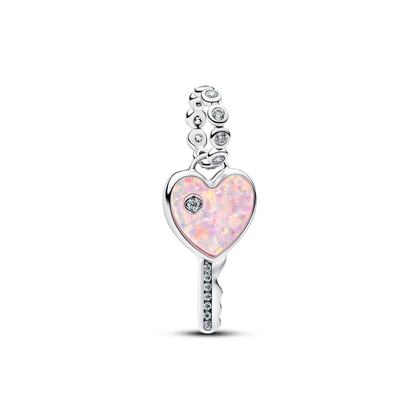 Pandora Opalescent Heart Key Dangle Charm