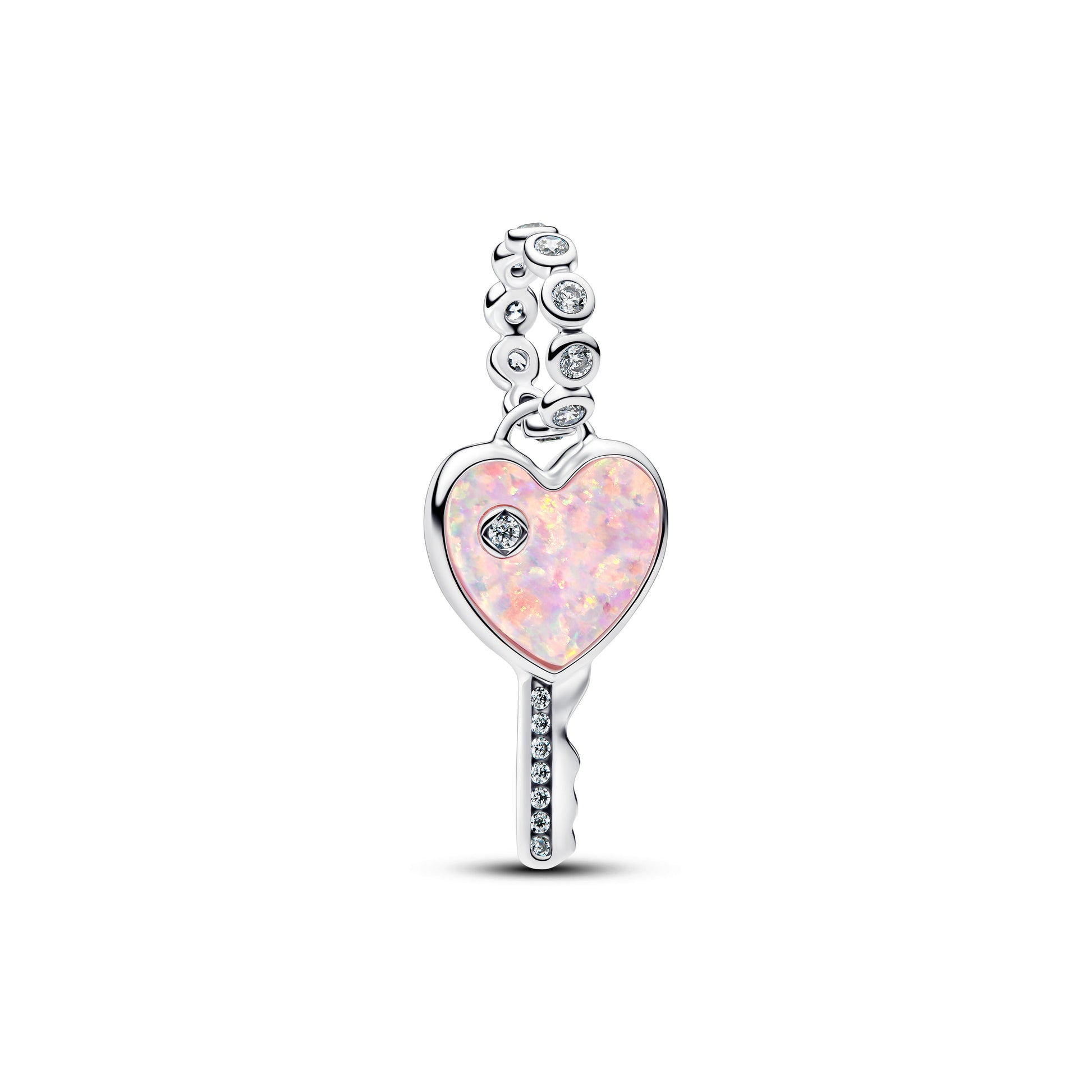 Pandora Opalescent Heart Key Dangle Charm