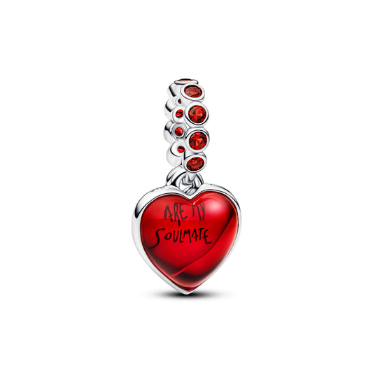 Pandora Red Murano Glass Heart Double Dangle Charm